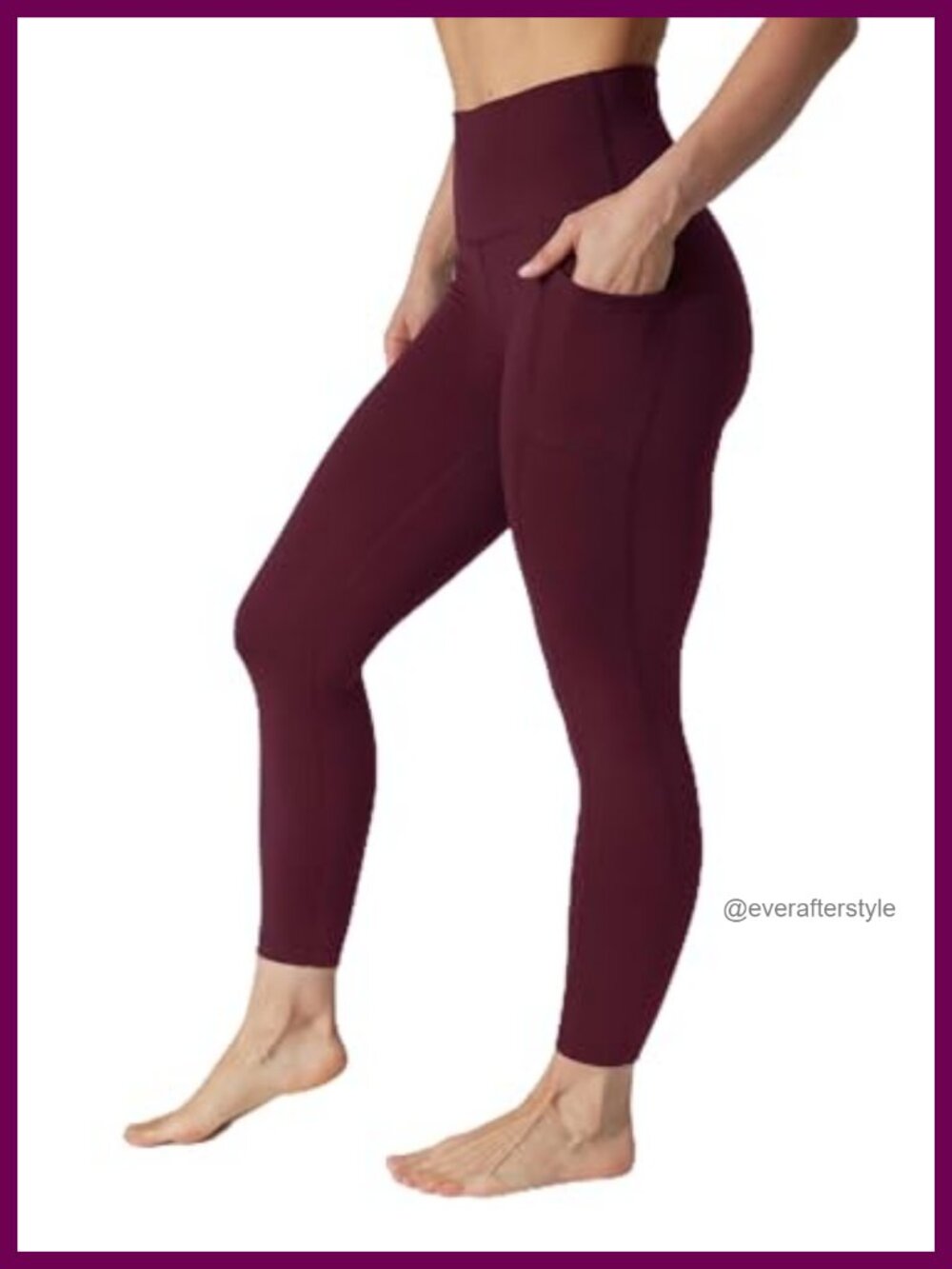 High Waisted Ankle Leggings with Side Pockets - Stretch Yoga Pants